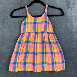 Old Navy Girls Pink and Yellow Plaid Kids Dress Sz 5T